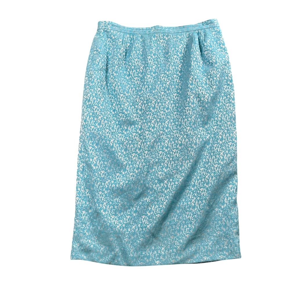 Stella Louise KB Metallic Floral Midi Skirt Linen Blend Cottagecore Garden Party